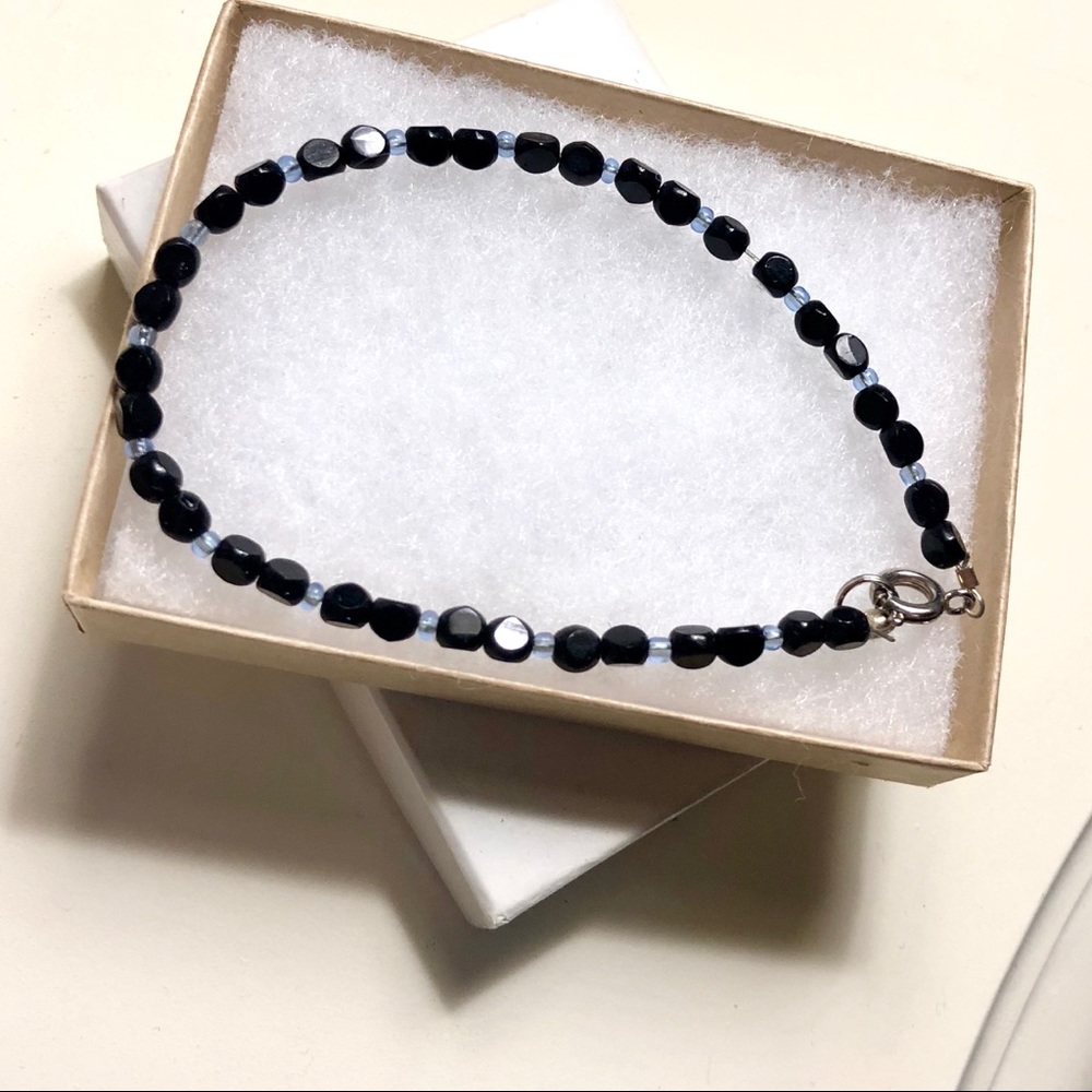 Black gem bracelet from a local craft jeweler
